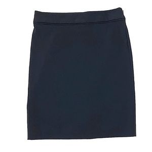 Classic Black Pencil Skirt Ponte Knit Size 6 Satinato